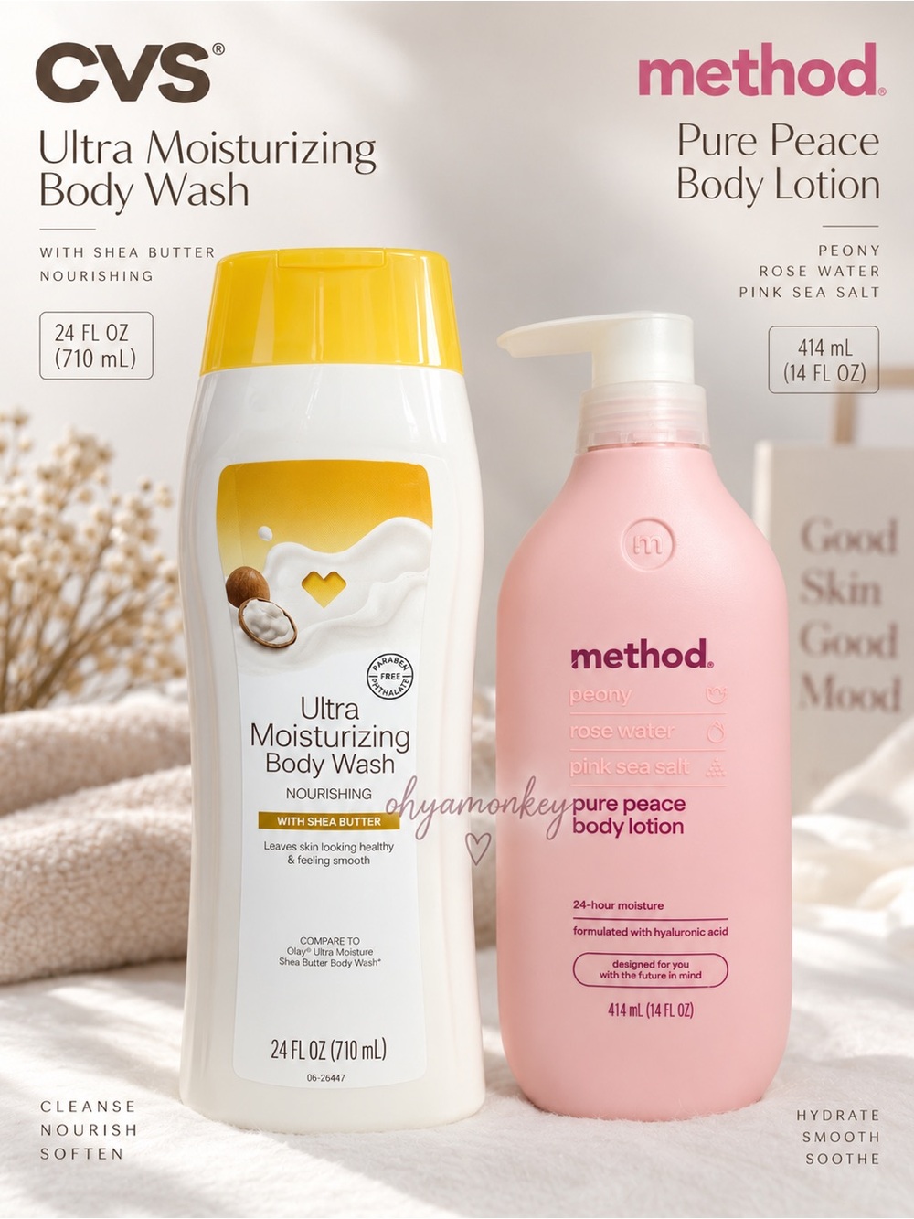 Method Pure Peace Body Lotion & CVS Ultra Moisturizing Body Wash Bundle